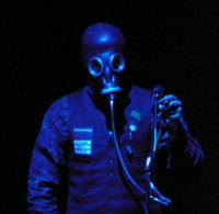 Matt Waldron in gas mask style